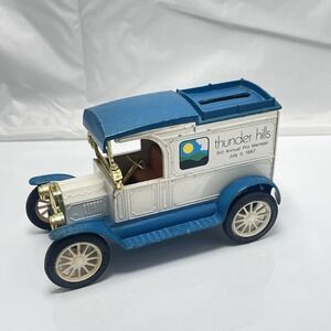 Vintage ERTL 1913 Ford Model T Van Die Cast Coin Bank 1987 Thunder Hills
